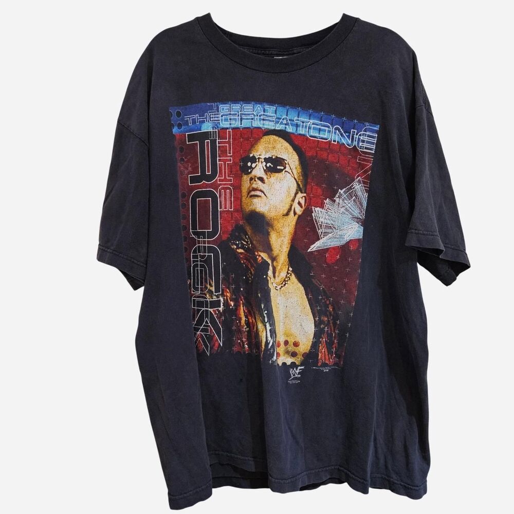 y2k The Rock Dwayne Johnson WWE wrestling graphic tee